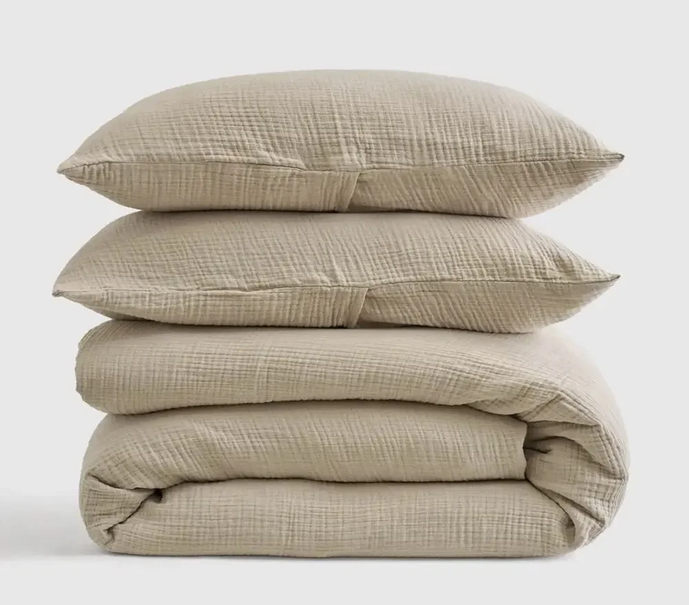 Quince Organic Cotton Gauze Duvet Cover Set Full/Queen Dune NWOT